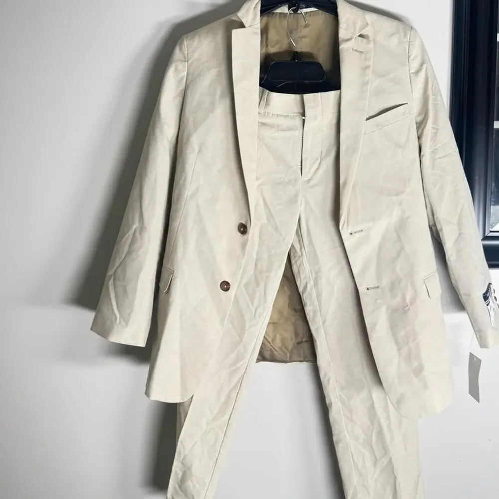 Nautica Big Boys 2-piece Micro-Texture Suit Khaki Sports Suit and Pants 20R